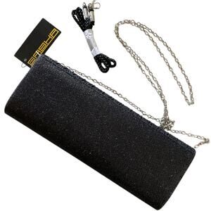 Sasha Glittery Black Evening Clutch Purse Bag NEW